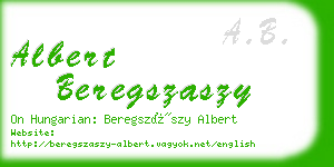 albert beregszaszy business card